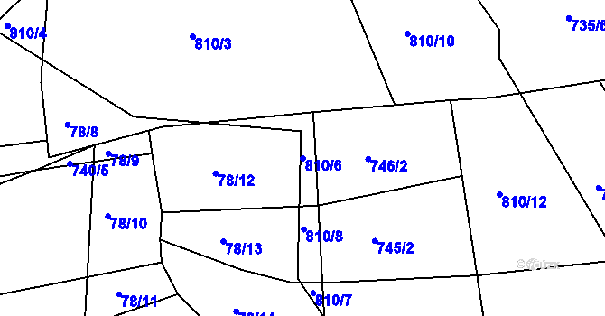 Parcela st. 810/6 v KÚ Stupava, Katastrální mapa