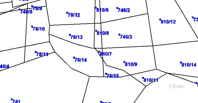 Parcela st. 810/7 v KÚ Stupava, Katastrální mapa