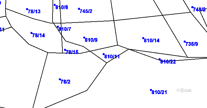 Parcela st. 810/11 v KÚ Stupava, Katastrální mapa