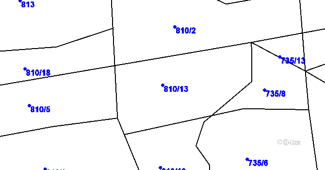 Parcela st. 810/13 v KÚ Stupava, Katastrální mapa