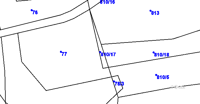 Parcela st. 810/17 v KÚ Stupava, Katastrální mapa