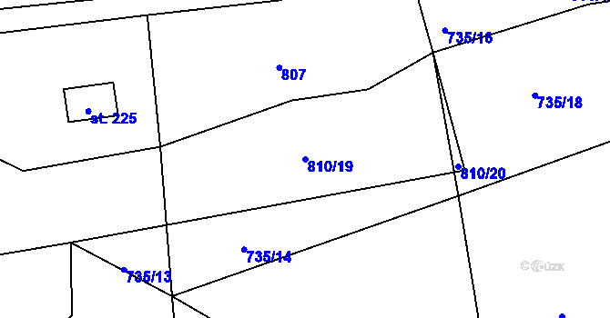 Parcela st. 810/19 v KÚ Stupava, Katastrální mapa