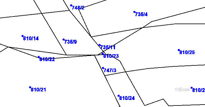 Parcela st. 810/23 v KÚ Stupava, Katastrální mapa