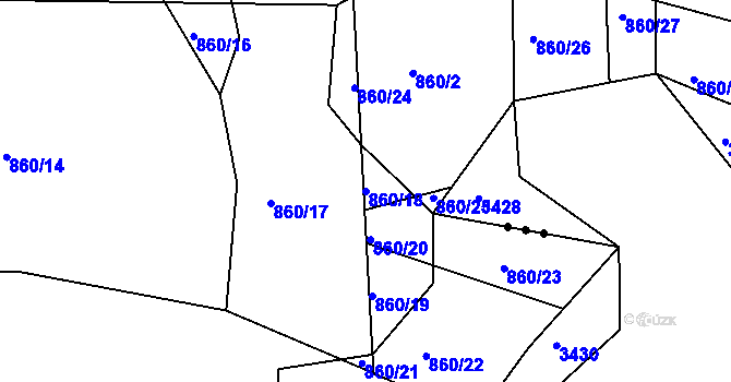 Parcela st. 860/18 v KÚ Stupava, Katastrální mapa