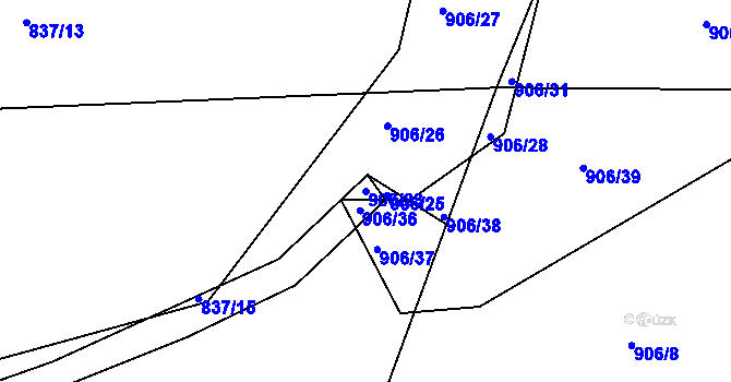 Parcela st. 906/23 v KÚ Stupava, Katastrální mapa