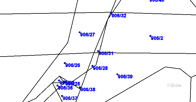 Parcela st. 906/31 v KÚ Stupava, Katastrální mapa