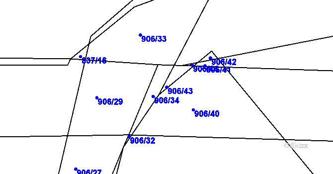 Parcela st. 906/43 v KÚ Stupava, Katastrální mapa
