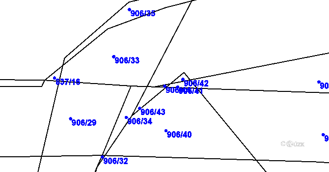 Parcela st. 906/44 v KÚ Stupava, Katastrální mapa