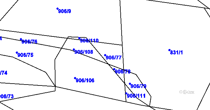 Parcela st. 906/77 v KÚ Stupava, Katastrální mapa