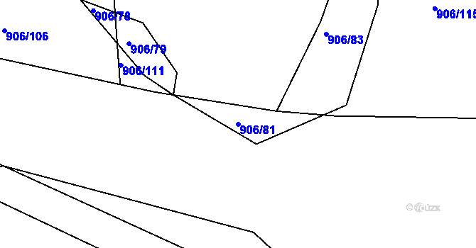 Parcela st. 906/81 v KÚ Stupava, Katastrální mapa