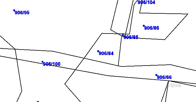 Parcela st. 906/84 v KÚ Stupava, Katastrální mapa