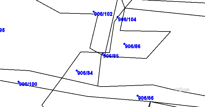 Parcela st. 906/85 v KÚ Stupava, Katastrální mapa