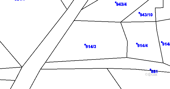 Parcela st. 914/3 v KÚ Stupava, Katastrální mapa