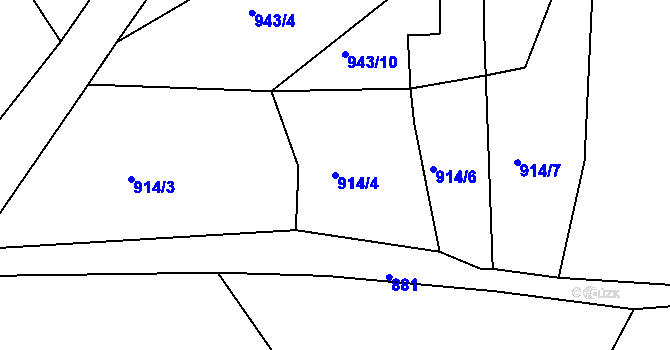 Parcela st. 914/4 v KÚ Stupava, Katastrální mapa