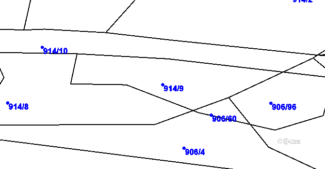 Parcela st. 914/9 v KÚ Stupava, Katastrální mapa