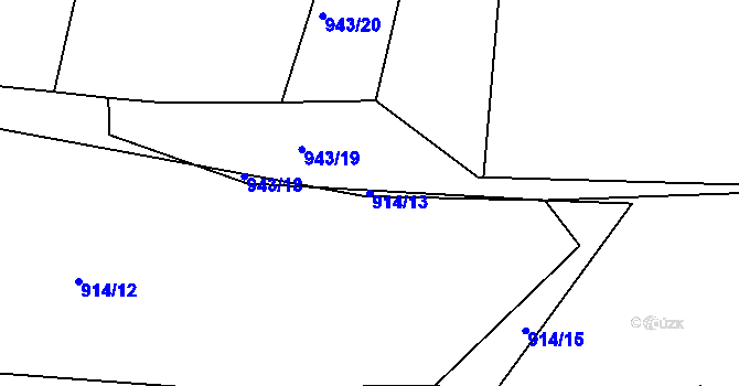 Parcela st. 914/13 v KÚ Stupava, Katastrální mapa