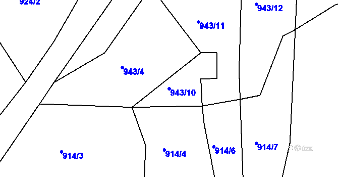 Parcela st. 943/10 v KÚ Stupava, Katastrální mapa