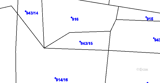 Parcela st. 943/15 v KÚ Stupava, Katastrální mapa