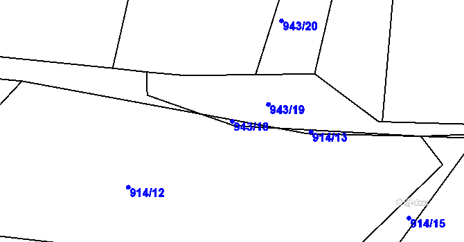 Parcela st. 943/18 v KÚ Stupava, Katastrální mapa