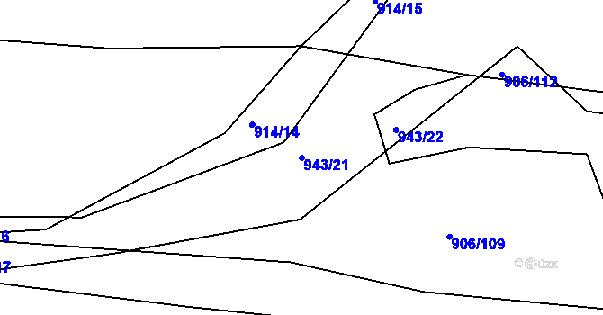 Parcela st. 943/21 v KÚ Stupava, Katastrální mapa