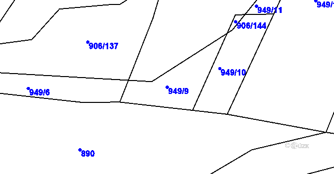 Parcela st. 949/9 v KÚ Stupava, Katastrální mapa