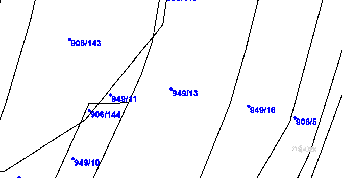Parcela st. 949/13 v KÚ Stupava, Katastrální mapa
