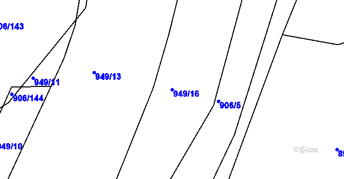 Parcela st. 949/16 v KÚ Stupava, Katastrální mapa