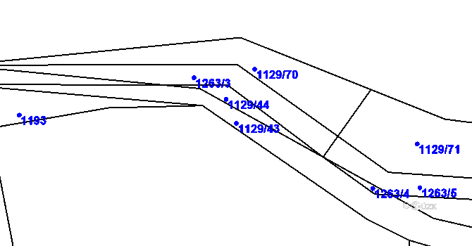 Parcela st. 1129/43 v KÚ Stupava, Katastrální mapa