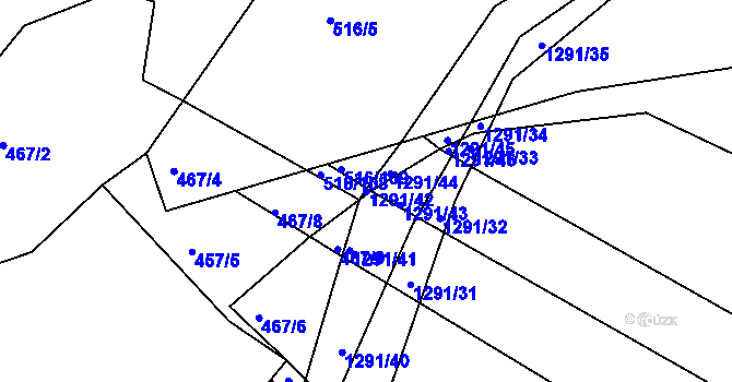 Parcela st. 1291/42 v KÚ Stupava, Katastrální mapa