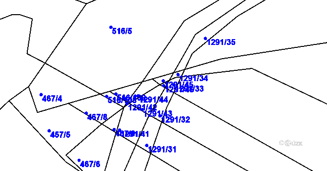 Parcela st. 1291/46 v KÚ Stupava, Katastrální mapa