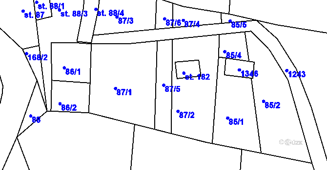 Parcela st. 87/5 v KÚ Stupava, Katastrální mapa