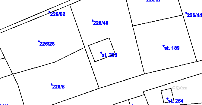 Parcela st. 255 v KÚ Stupava, Katastrální mapa
