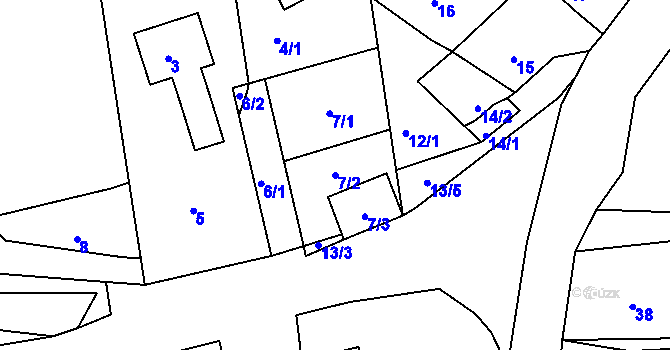 Parcela st. 7/2 v KÚ Stvolínecké Petrovice, Katastrální mapa