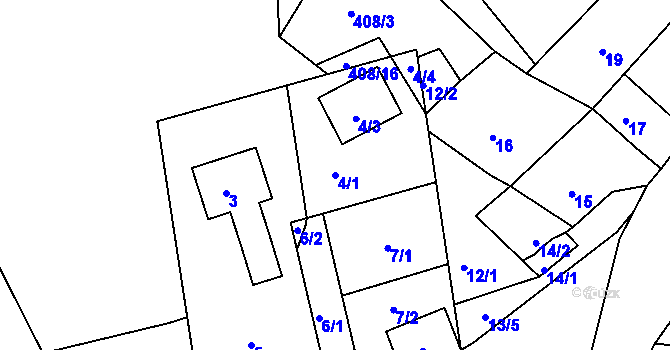 Parcela st. 4/1 v KÚ Stvolínecké Petrovice, Katastrální mapa