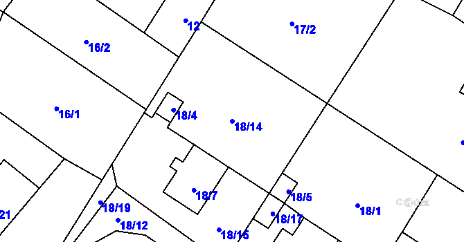 Parcela st. 18/14 v KÚ Stvolínky, Katastrální mapa