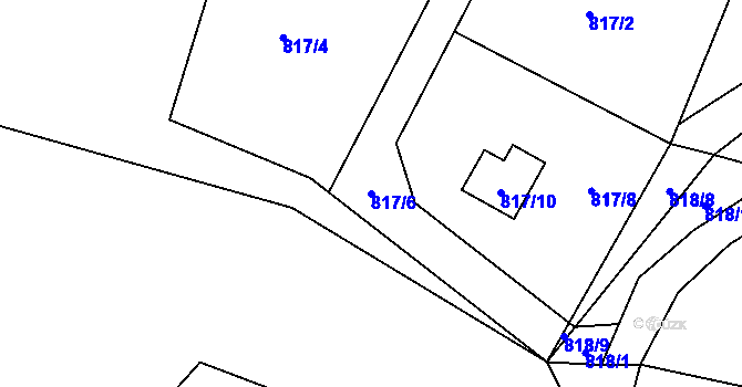 Parcela st. 817/6 v KÚ Stvolínky, Katastrální mapa