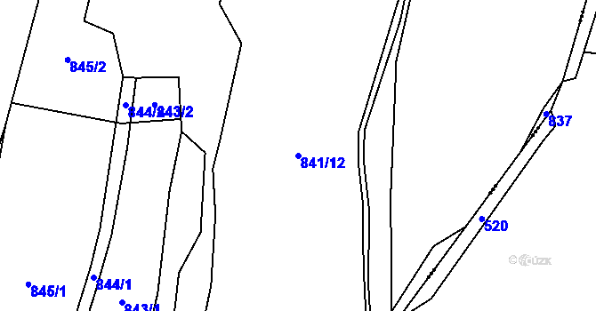 Parcela st. 841/12 v KÚ Stvolínky, Katastrální mapa
