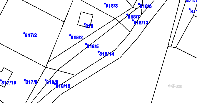 Parcela st. 818/14 v KÚ Stvolínky, Katastrální mapa