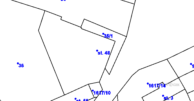 Parcela st. 48 v KÚ Stvolny, Katastrální mapa