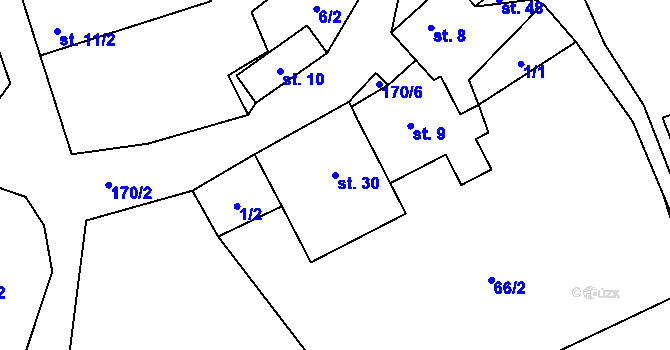 Parcela st. 30 v KÚ Stvolová, Katastrální mapa