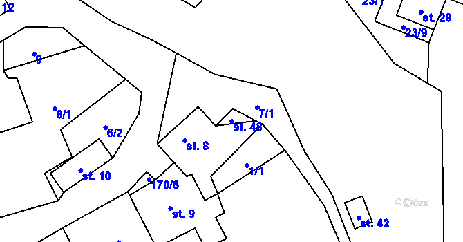 Parcela st. 48 v KÚ Stvolová, Katastrální mapa