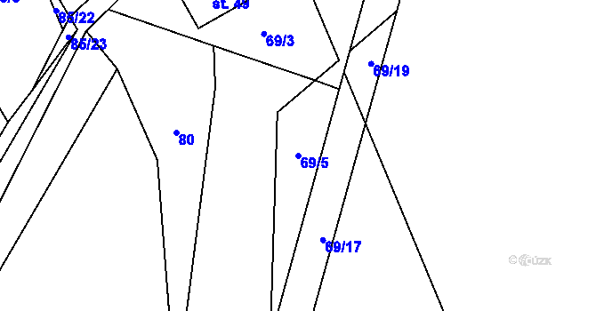Parcela st. 69/5 v KÚ Stvolová, Katastrální mapa