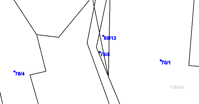 Parcela st. 78/5 v KÚ Stvolová, Katastrální mapa
