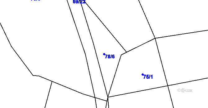 Parcela st. 78/6 v KÚ Stvolová, Katastrální mapa