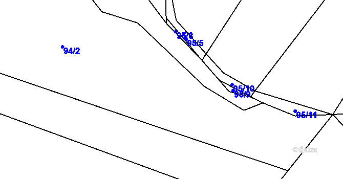 Parcela st. 95/1 v KÚ Stvolová, Katastrální mapa