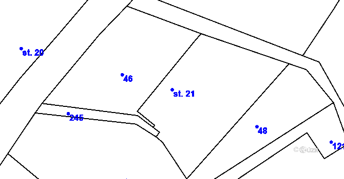 Parcela st. 21 v KÚ Kamenná Lhota u Čestína, Katastrální mapa