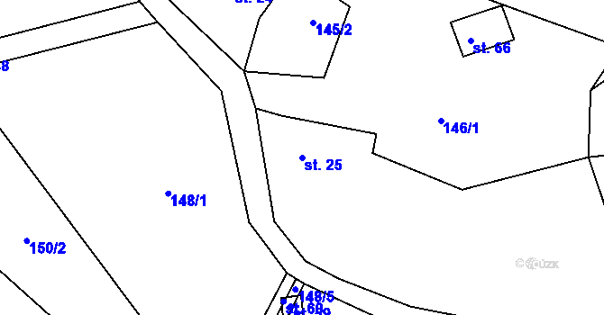 Parcela st. 25 v KÚ Kamenná Lhota u Čestína, Katastrální mapa