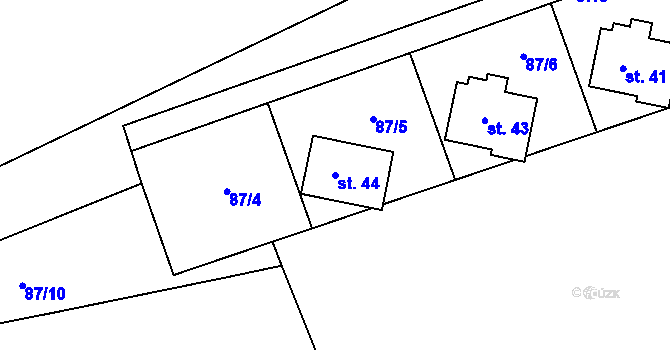 Parcela st. 44 v KÚ Kamenná Lhota u Čestína, Katastrální mapa