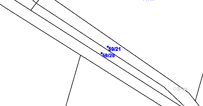 Parcela st. 59/25 v KÚ Kamenná Lhota u Čestína, Katastrální mapa