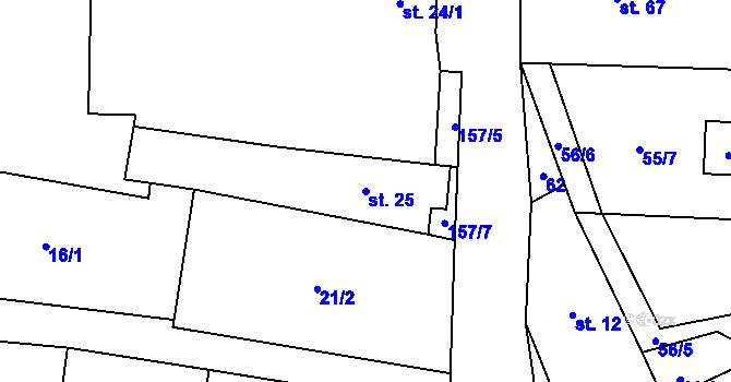 Parcela st. 25 v KÚ Sudějov, Katastrální mapa